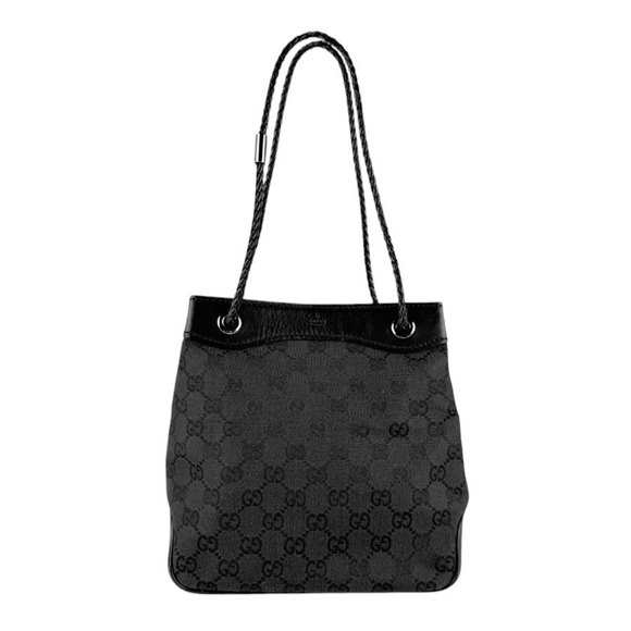 GUCCI Shoulder Bag GG Canvas Leather Black Women's 109143 z4693 - Picture 1 of 5